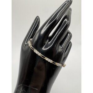 DBJ Dee Berkley 925 Sterling Silver CZ Stones Tennis Bracelet 7.7g